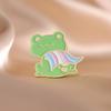 Charming New Blue Pink White Striped Frog Shape Brooch Unique Animal Pin Accessory