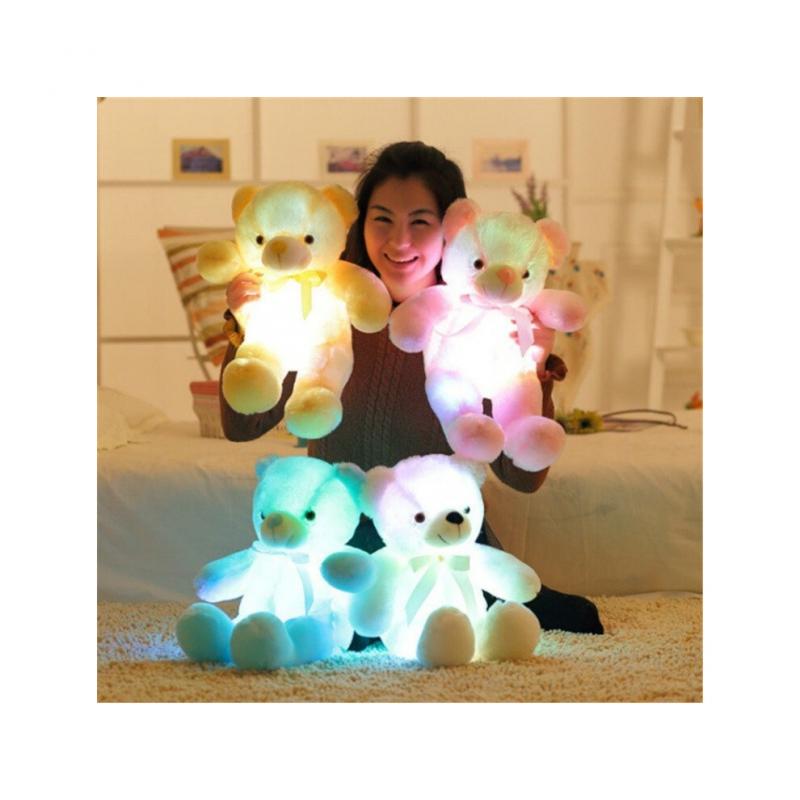 50 Cm Leuchtender LED Teddybär Geschenk Stofftiere Plüschtier Leuchtend Bunt