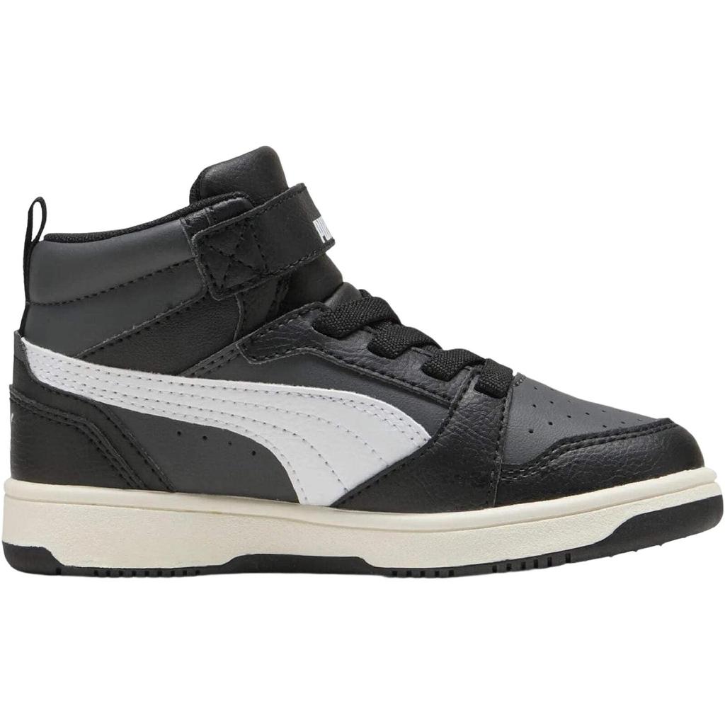 Puma Rebound V6 Synthetic Leather PS JR Comfortable Versatile Non-Slip Mid-Top Sneakers Kids Sneakers Black 393832-29