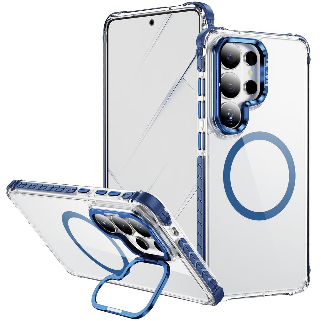 Applicable to Samsung S26Ultra mobile phone case transparent magnetic lens holder s25 all-inclusive airbag anti-drop s24