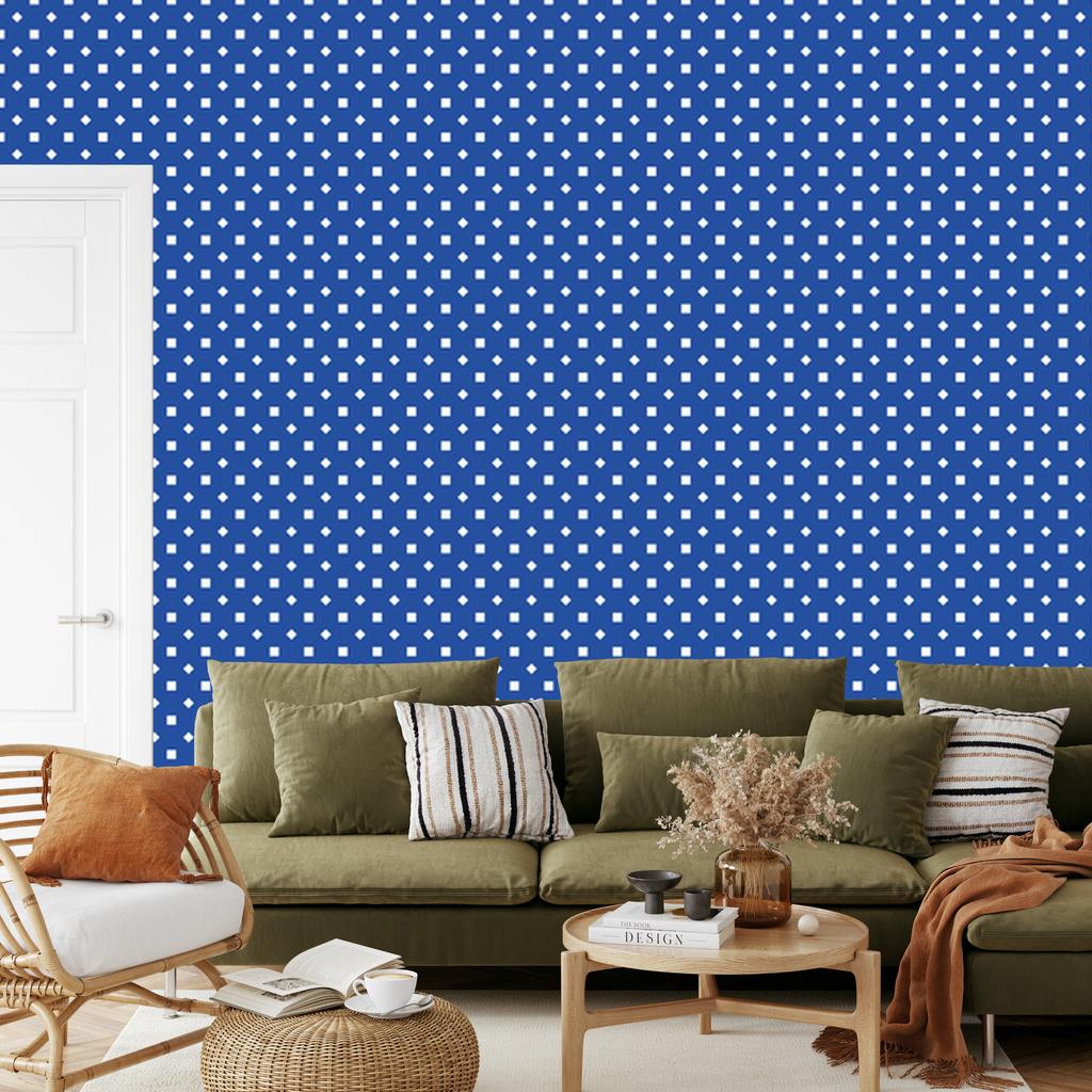 Blue Dots Wallpaper, Small Detail for Living Room and Bedroom 50x1000