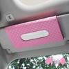 Diamond-Inlaid Leather Car Tissue Box Visor & Seat Back Holder