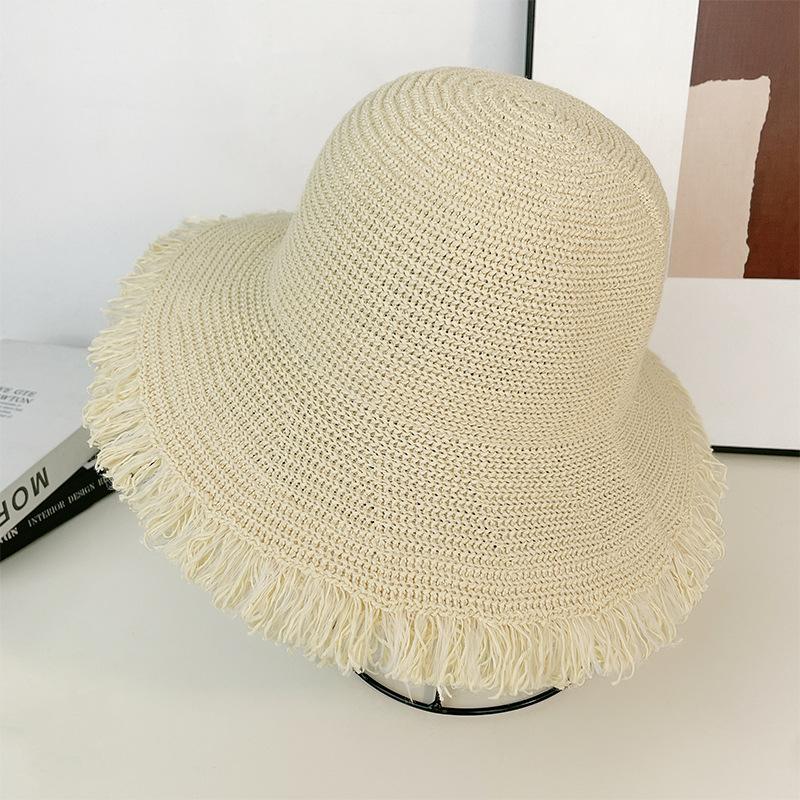 

Sydney big eaves rough edge bucket hat summer breathable sunshade sun protection hat outdoor vacation beach hat
