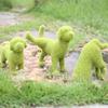 Dog Shape DIY Artificial Grass Animal Resin Eye-catching Garden Turf Grass Animal Office Decor