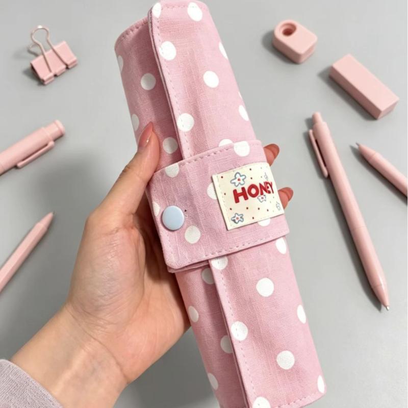 Vintage Prikket Sammenrulbar Blyantstaske Dobbeltbrug Makeuppenselholder Bærbar Gave
