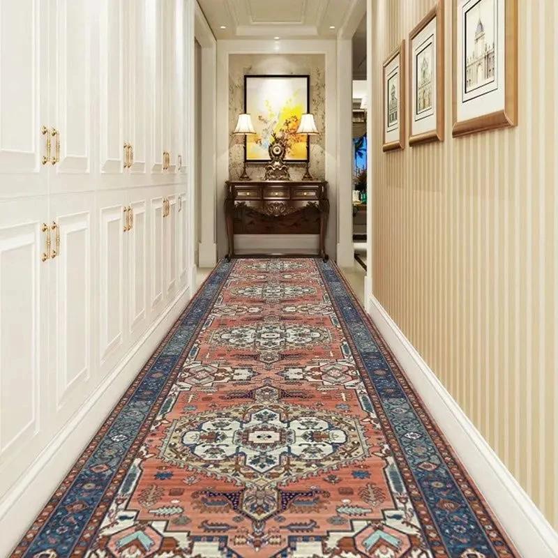 European Long Corridor Carpets for Hallway Living Room Decoration Home Anti-skid Entry Floor Mats Hotel Lobby Stairway Area Rugs
