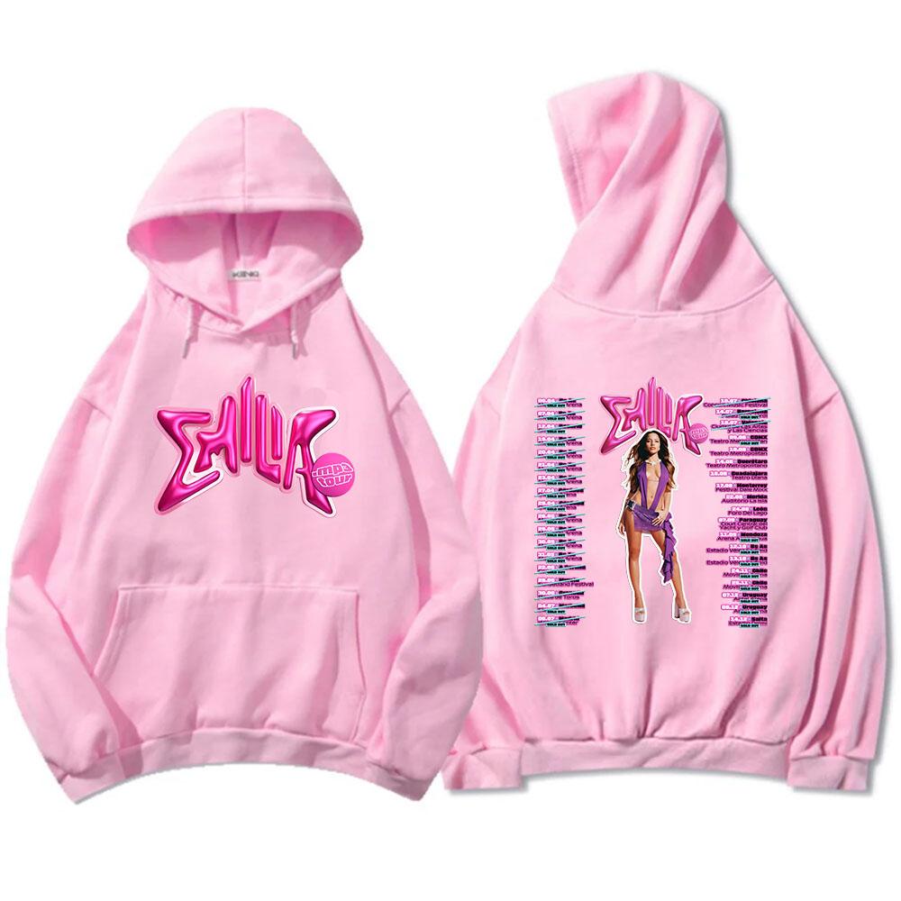 Emilia Mernes MP3 Hoodies Winter Long Sleeve Hooded Pullovers Men Clothes Fleece Pocket Singer Graphic Sweatshirts Print Hoody