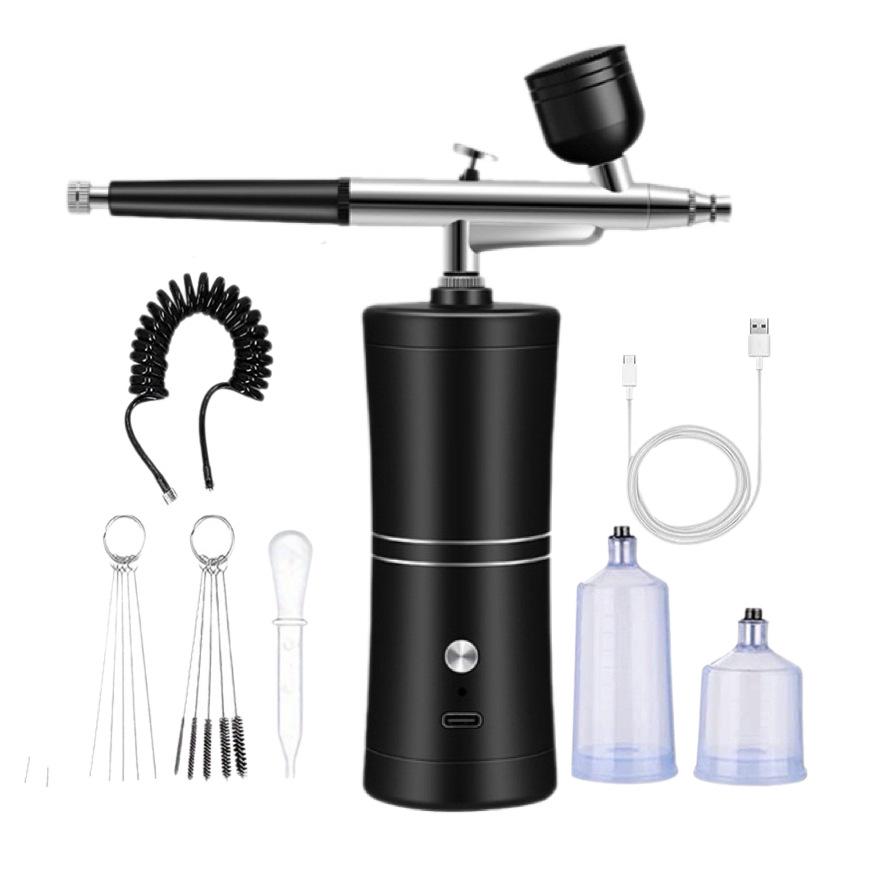 Portable Rechargeable Airbrush for Nail Art, Model Coloring, Spray Paint, and Hydration - Mini Spray Gun.