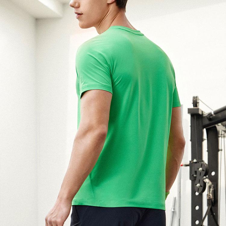 FILA Fitness Series Letter Print Breathable Round Neck Sports Short Sleeve T-Shirt Men Tops Grape-Green A11M421120FGN