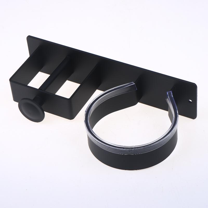 Bohrfreier Föhn-Aufbewahrungsständer Wandmontierter Föhnhalter Ständer Regal für Zuhause Badezimmer Ankleidezimmer Kein Bohren Organizer