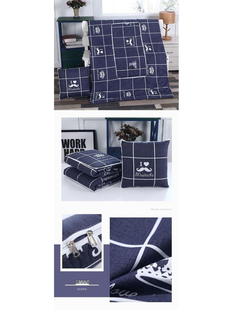 Foldable Multifunctional Nap Cushion: Pillow & Blanket for Car & Office