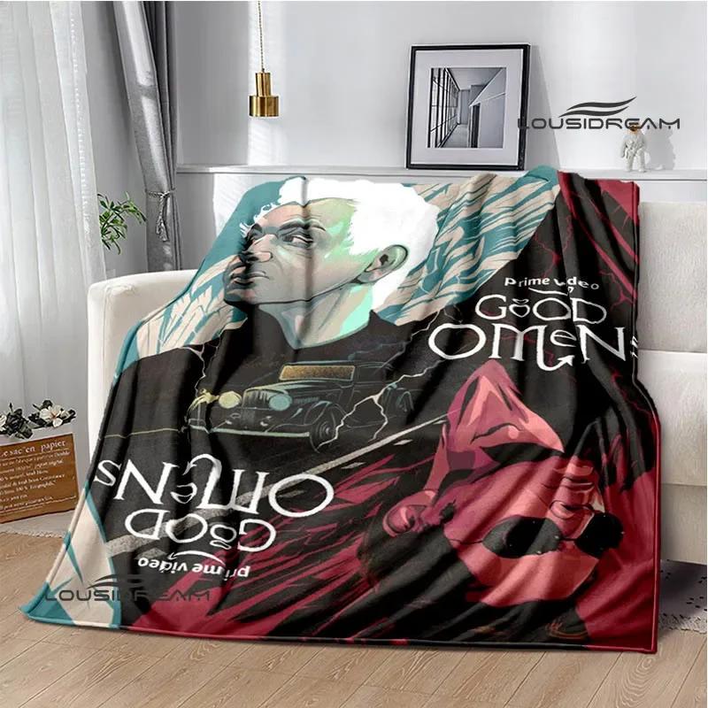 Good Omens Movie Print Blanket Kids Warm Nice Flannel Soft Comfortable Home Travel Blanket Bed Blanket Birthday Gift