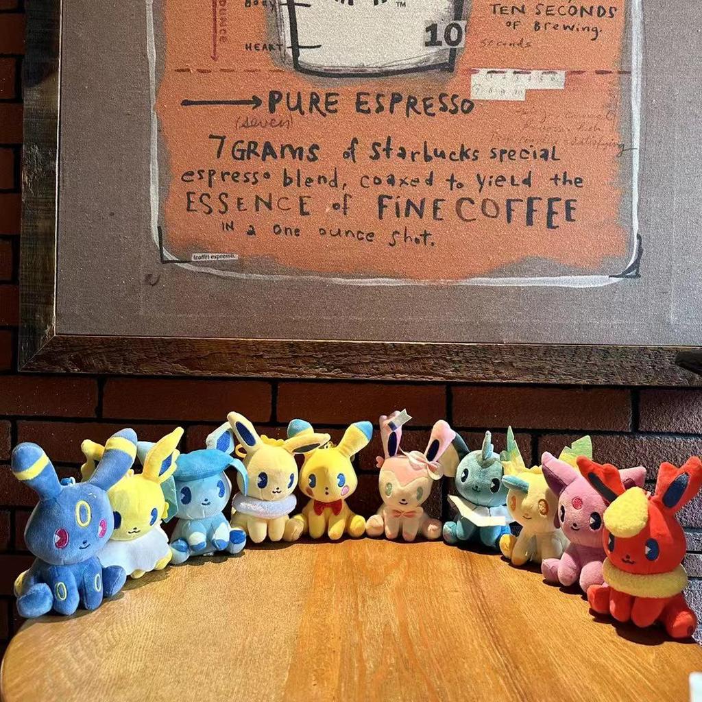 Conjunto de Chaveiros de Pelúcia Pokémon: Squirtle, Charmander, Psyduck, Bulbasaur & Pikachu