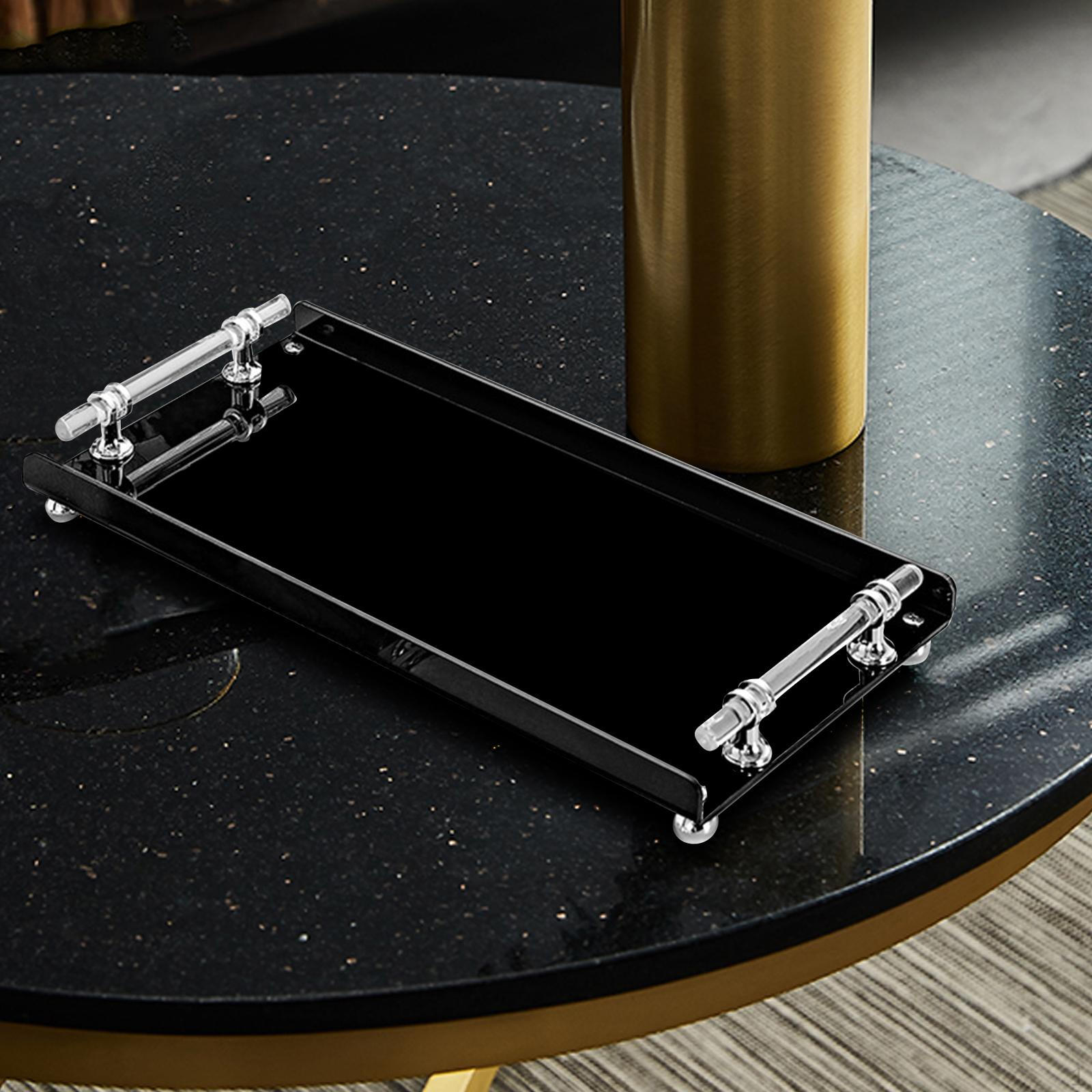 Elegant Rectangular Serving Tray for Home Entertaining Black L