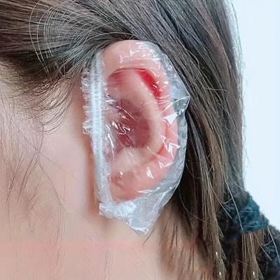 100pcs Cubreorejas Desechables Impermeables para Ducharse, Protección para Perforaciones al Teñir el Cabello