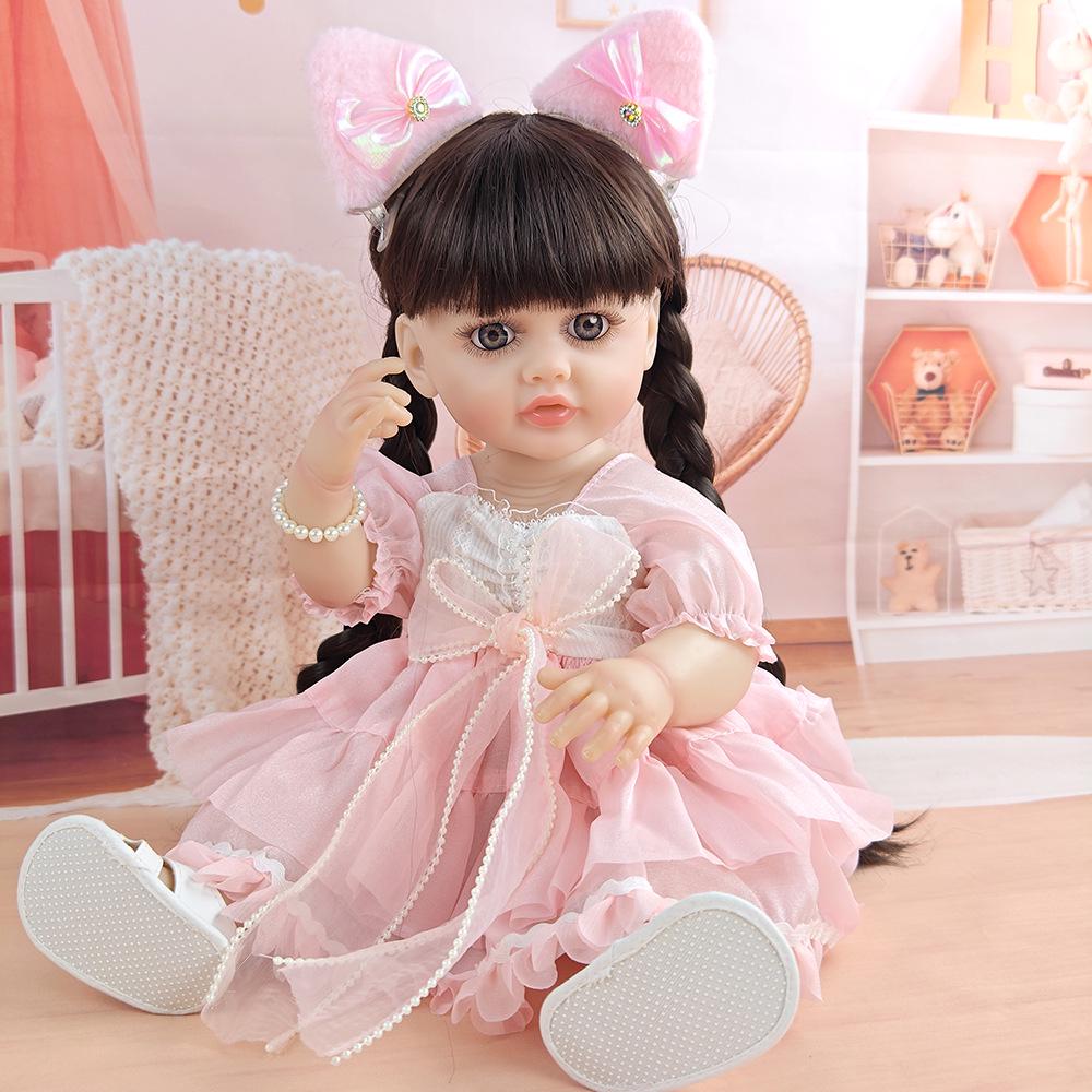55cm Reborn Doll Girl with Pacifier - Princess Dress-up Role-playing Toy for Kids