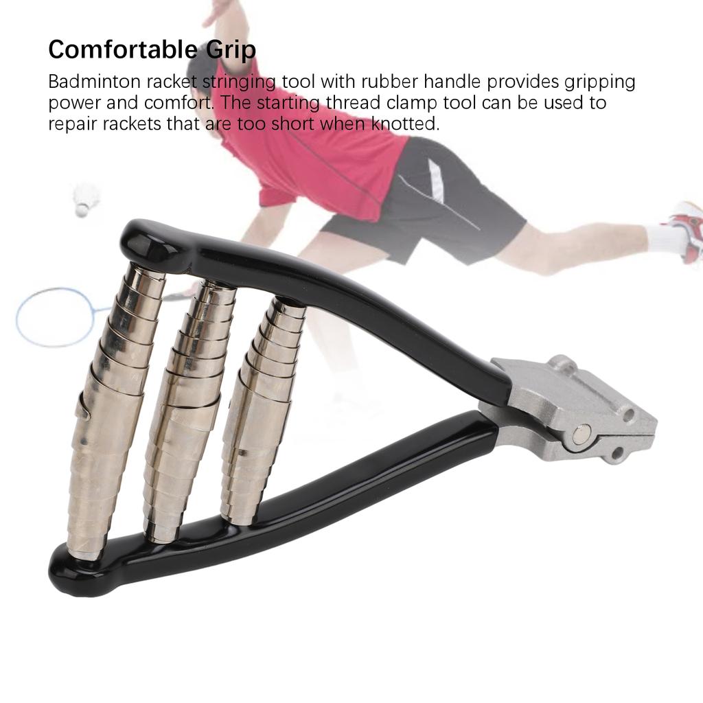 Starting Stringing Clamp 3 Springs Rubber Handle Better Grip Sports Tennis Stringing Machine Tool for Badminton Racket