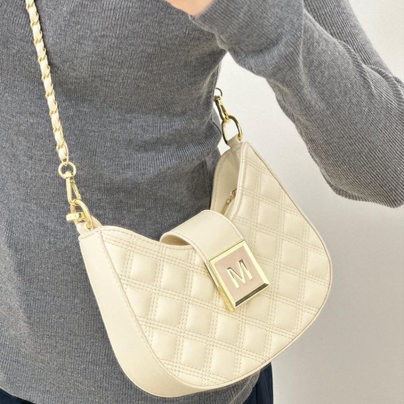 Rhombus chain small bag women's new trendy and versatile high-end texture fashion shoulder messenger bag underarm bag