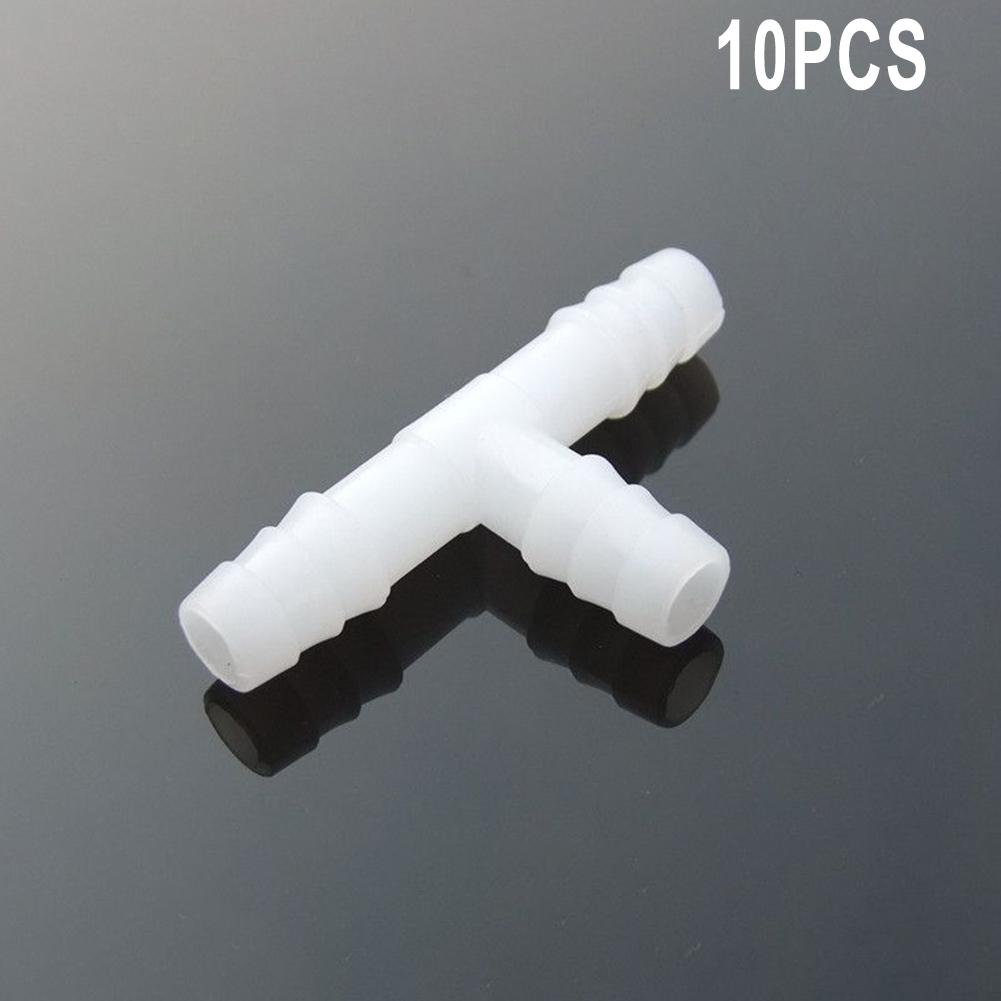 Tee Connector T-Hose Fittings White Adapter Air Pump Connector Hose Connector Plastic Fittings Plastic Material 4mm