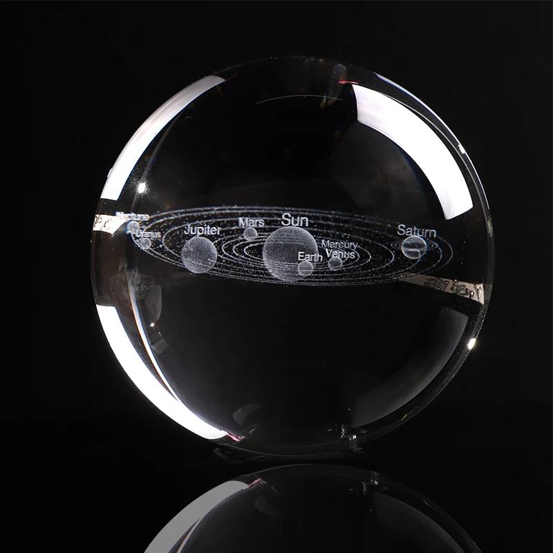 

3D Miniature Planets Model Sphere Crystal Ball 6cm Laser Engraved Solar System Ball Home Decoration Accessories Decoracion Hogar 6 CM