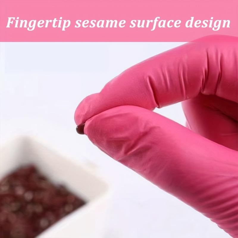 Deep Pink Disposable Nitrile Gloves - Waterproof, Durable & Lightweight for Home Cleaning, Pet Care, Hair Dye Application