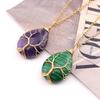 Trending Agate Water Drop Tree of Life Pendant Necklace with Wire Wrap