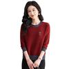 2025 Spring/Autumn Color Block Knit Women's Long Sleeve Sweater Jumper