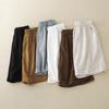 Real Shot Summer New Cotton and Linen Literary Large Size Thin Elastic Waist Loose A-shaped Wide-leg Shorts Women