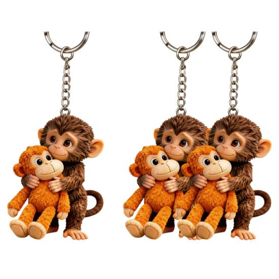 1/2 Stück Schlüsselanhänger Stempel Der Kleine Affe Anhänger Schlüsselanhänger Tasche Schlüssel Schreibtisch Dekoration Mini Schlüsselhalter Rucksack Zubehör