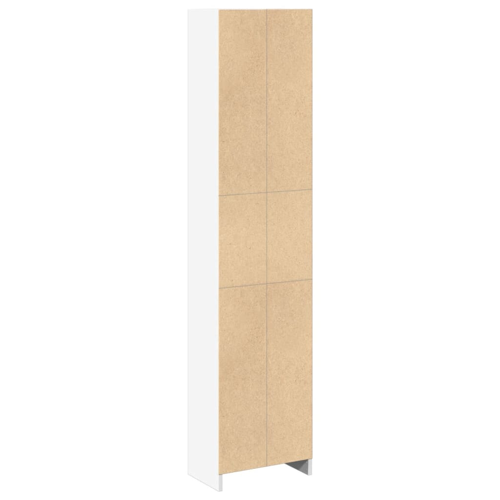 Bookshelf White 40 x 24 x 176 cm Engineered Wood