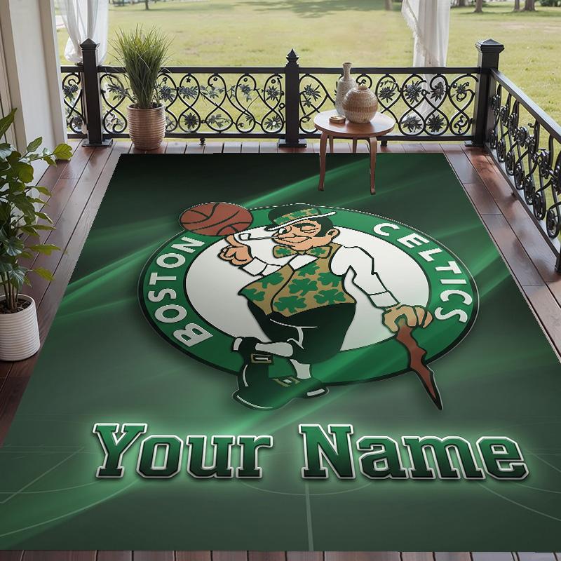 Custom Text Printed Rug Celtic FC Non Slip Floor Carpet For Home Room Decor