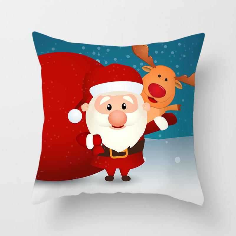 Cartoon Christmas Throw Pillow Set Santa Claus Sofa Gift Home Decor Pillowcase Christmas Gift Pillowcase