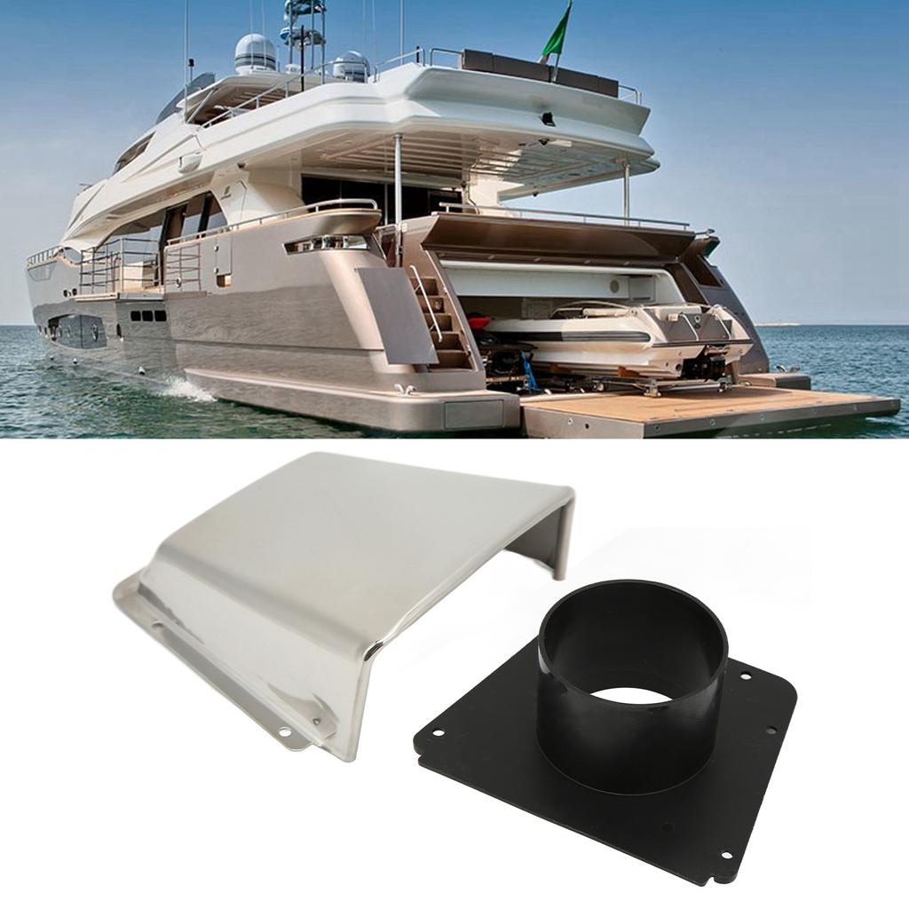 Boat Vent Cover Boat Cowl Vent Marine Vent Cover 304 Stainless Steel with Nylon Base Moisture Proof for Boats Yachts Accessory