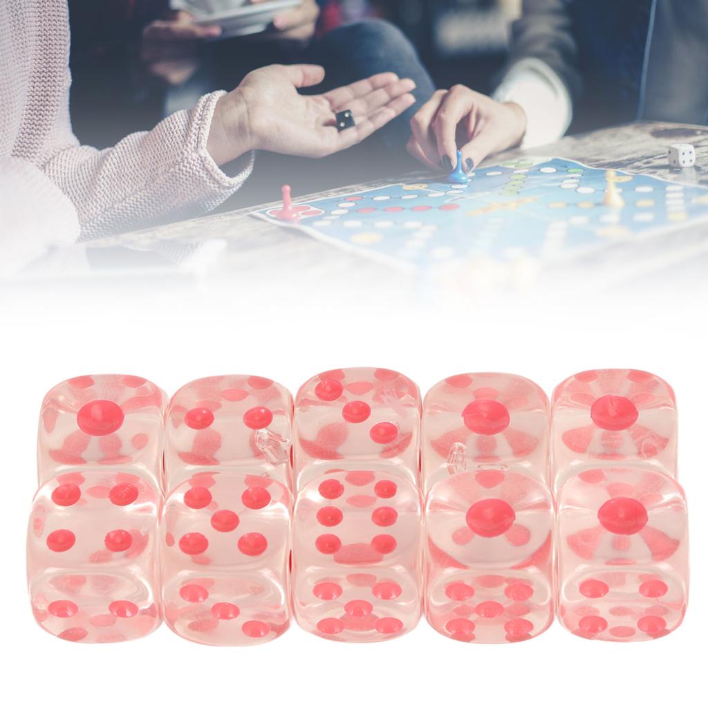20pcs Dice Set 6 Sided Transparent Dices Rounded Corner Dice for Board Games and Teaching Math