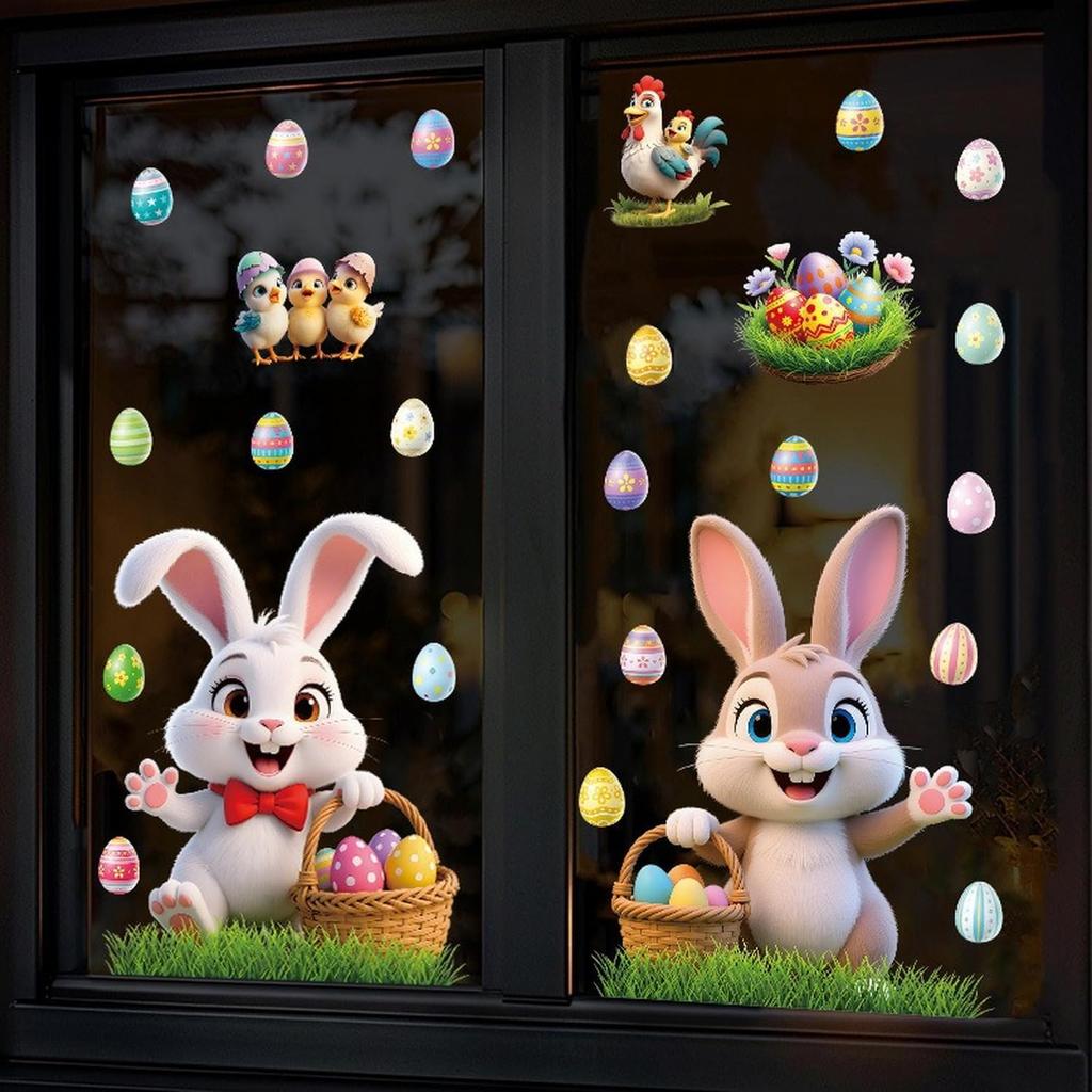 9 Sheets Summer Window Clings Stickers Double-Sided Window Decals Tropical Flamingo Green Plants Coconut Tree Designs Summer Hawaii Colorful Flower