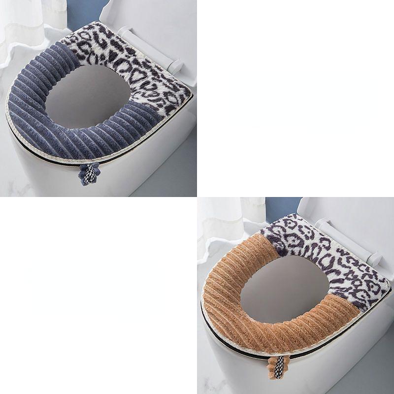 Universal Toilet Mat Household All-season Universal Waterproof Zipper Type Thickened Plush Toilet Mat Paste Thickened Warm Cartoon Toilet Mat