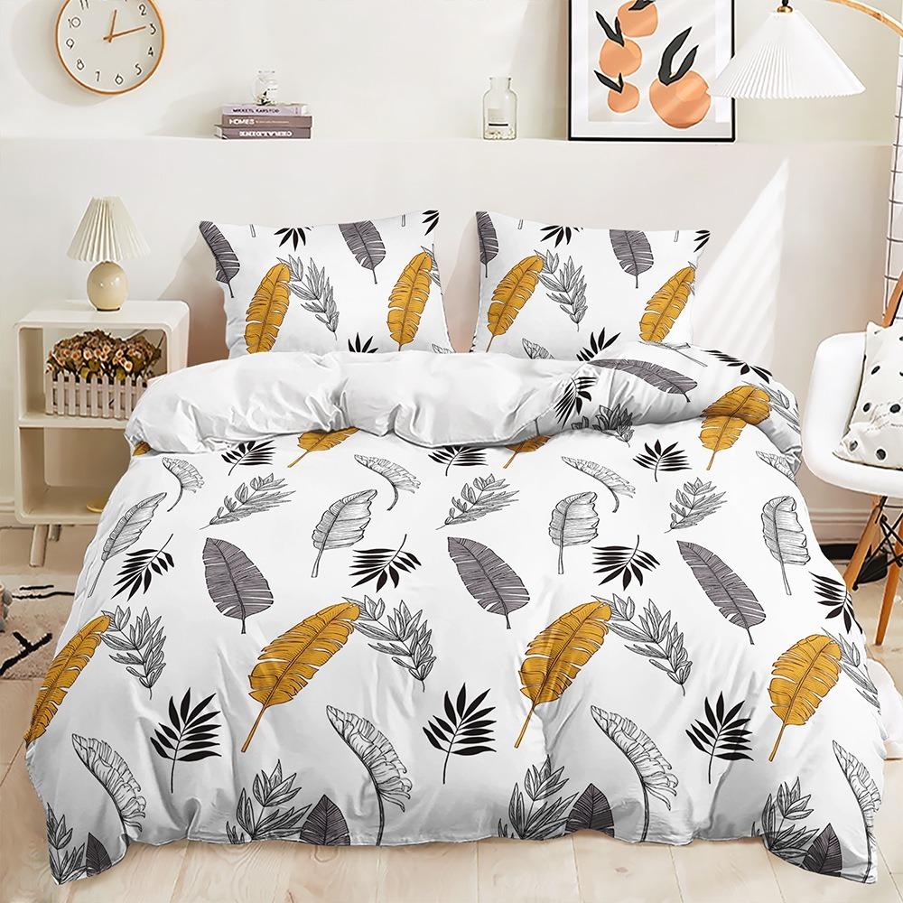 3D Leaf Pattern Bedding Set Plant Themed Duvet Cover Pillowcase Ultra-fine Fiber Material Single Bed/double Bed Large Bed/super Large Bed Size