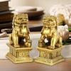 2 Stück Fu-Hund Wächterlöwen Figuren Glück Handwerk Schreibtisch Sammlung Mehrzweck für Banken Harz Feng Shui Ornament