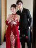 2026 Elegant Chinese Qipao Bridal Set: Engagement Ceremony & Toasting Dress with Shawl