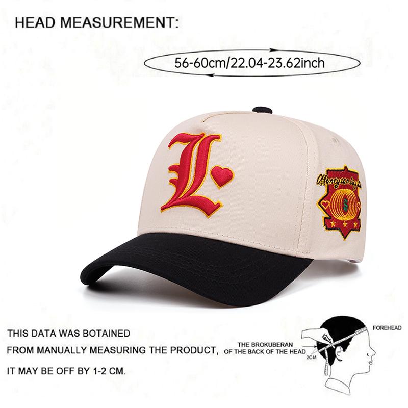 Creative New Simple Baseball Hat L Letter Embroidered Street Pop Hip Hop Hat Daily Leisure Sunshade Skateboard Hat Unisex