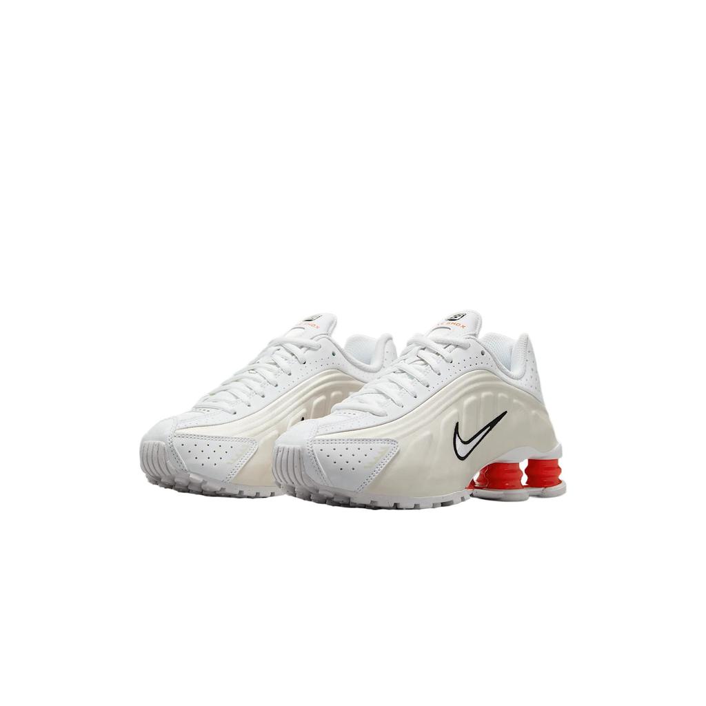 Nike Shox R4 GS Phantom Picante Red Kids Sneakers Cream White CW2626-102