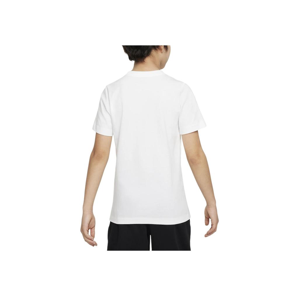 Nike Sportswear Logo Crew Neck Pullover Casual Short Sleeve T-Shirt Kids Tops White FV5414-100