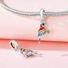 Beads Copper Charms Original Colored Parrot Pendant Beads Fit Bracelet Jewelry Diy Women Fine Gift Accessory