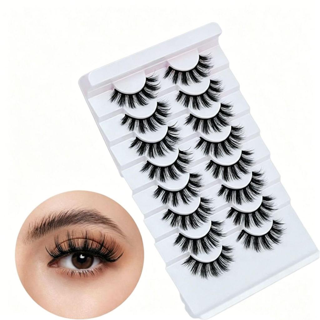 10 Pairs of 3D Fluffy Thick False Eyelashes - Natural Curling Style