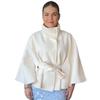 2025 Women's Fashion Loose Stand-Up Collar Bathrobe-Style Belted Coat - European & American Style