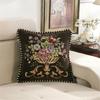 Luxurious Fabric Throw Pillow Cover with Detailed Embroidery,Pillowcase Gift for Modern Homes Soft Comfortable Fabric