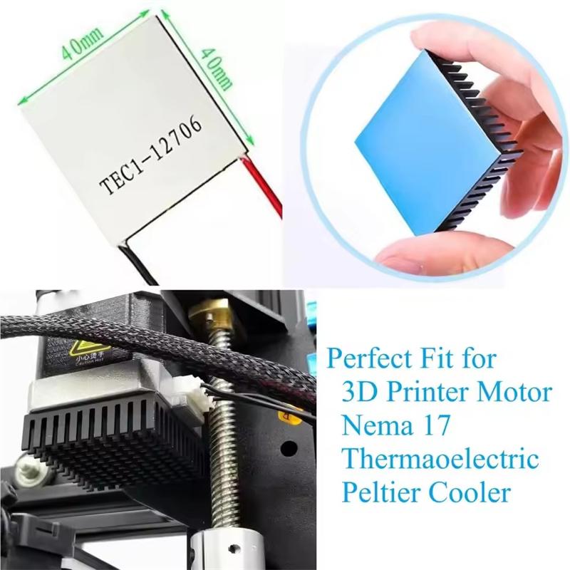 3D Printer Part Aluminum Heatsink For Nema17 42 Stepper Motor Ender3 Cooling Heat Sink Radiator 40x40x11mm With Adhesive Backing
