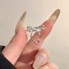 Korean Version Plain Ring Irregular 925 Sterling Silver Versatile Ring Women's Niche Ins Style Design Non-fading Combination Ring