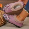 Women's Winter Ethnic Style Ankle-Length Snow Boots - Plus-Size, Fleece-Lined & Thickened, Warm & Comfortable