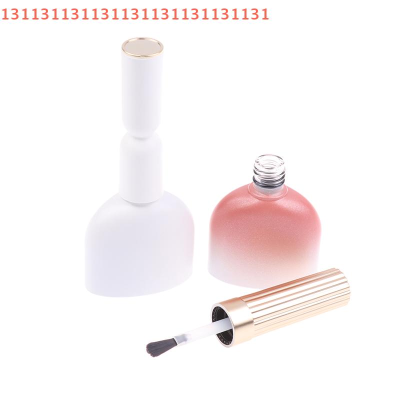 Empty Gel Packaging Refillable Cosmetic Pot Manicure Oil Dispenser 15ml Mini Glass Nail Polish Bottle with Brushes